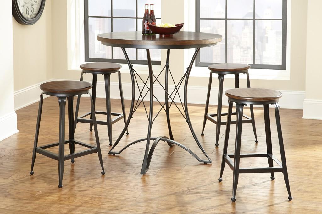 Prime Adele AE360CC Counter Stool with Wood Seat and Metal Base Prime